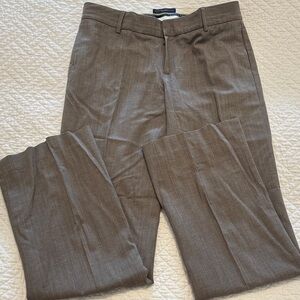 Banana Republic Women's Gray/Brown Straight-Leg Dress Trousers